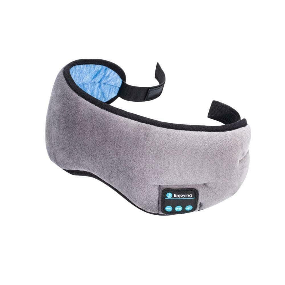 Antifaz Bluetooth gris con cinta ajustable de velcro