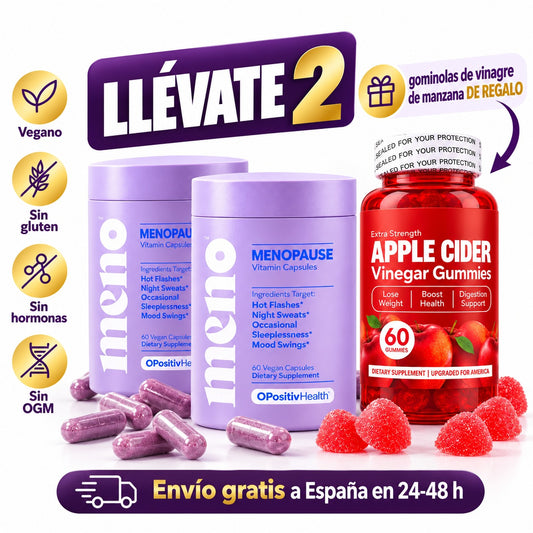 Llévate 2 botes de meno y gominolas de vinagre de manzana de regalo. Vegano, sin gluten, sin hormonas, sin OGM. Envío gratis a España en 24-48 h